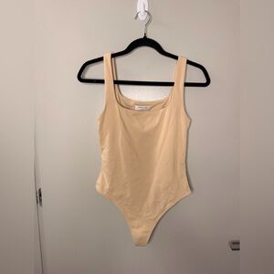 Babaton Neutral Cream Scoop-Front One-Piece Bodysuit